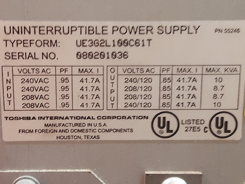 Toshiba 1600 EP 10 kVA UPS: Online Double Conversion Power Protection Toshiba 1600 EP 10 kVA UPS: Online Double Conversion Power Protection